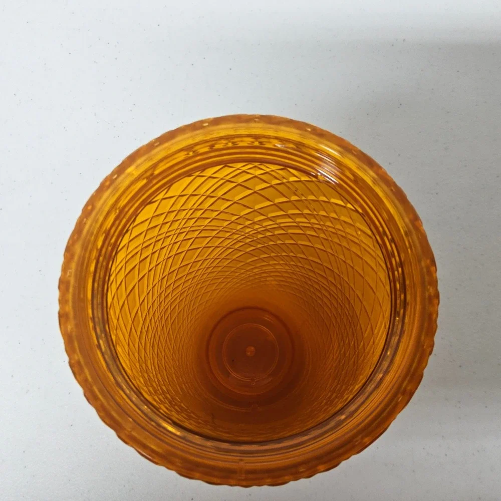 Starbucks Cold Cup Tumbler 24oz Amber‎ Orange Studded Grid 011134126